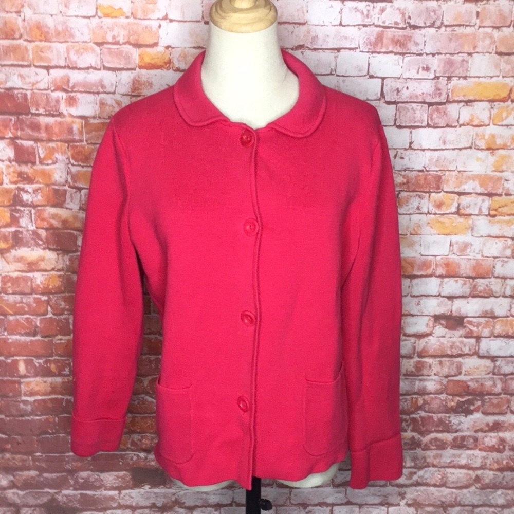 Talbots Hot Pink Sweater Jacket